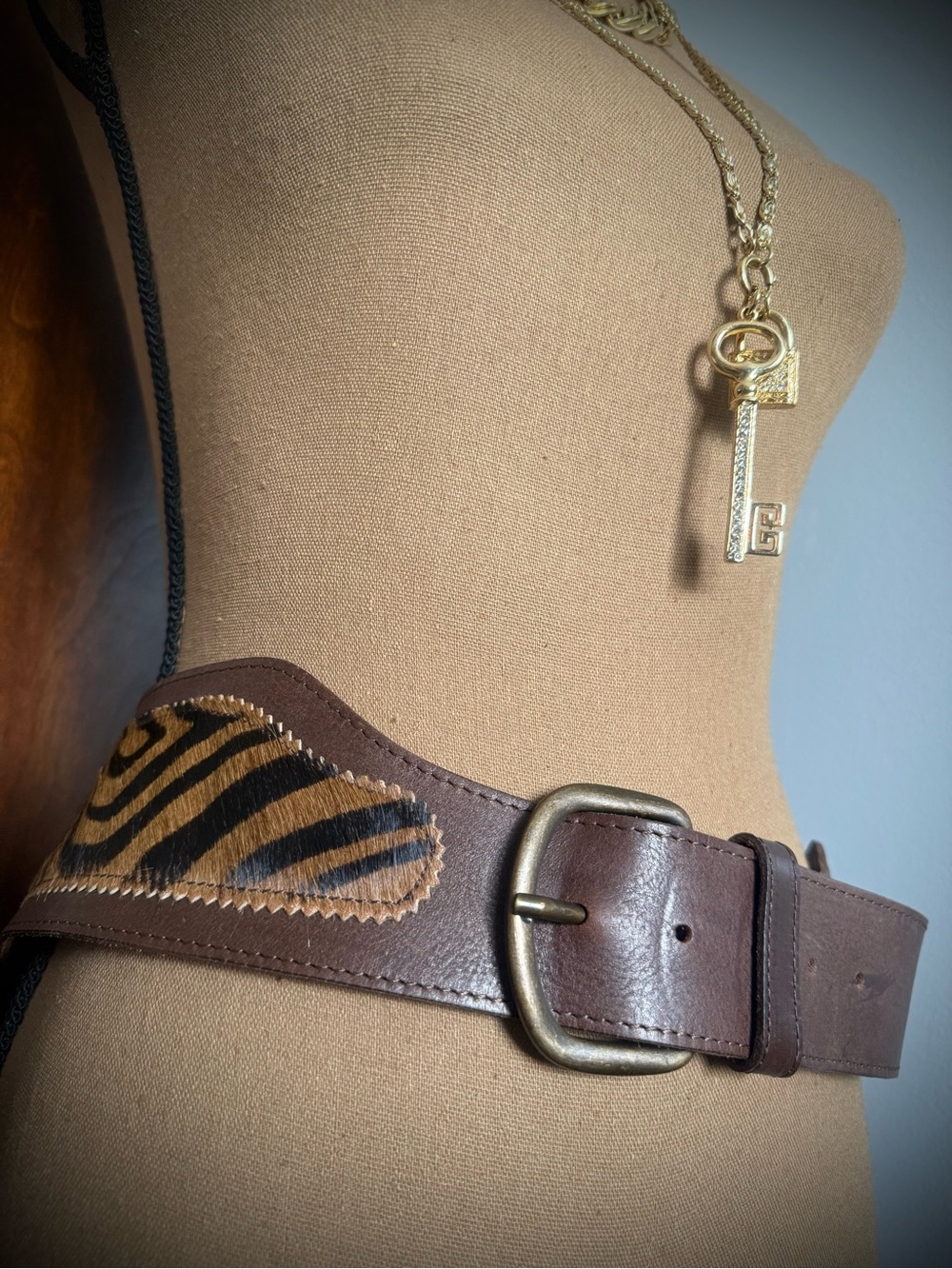 Garuglieri Genuine Leather Calf Hair Belt - Made in Italy
